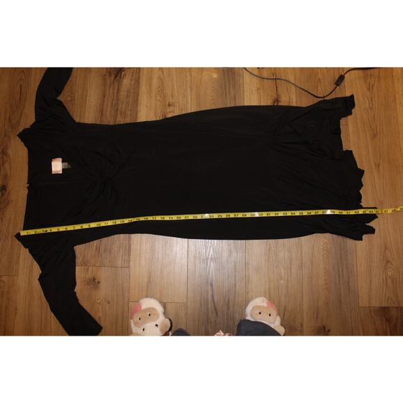 Vera Wang Black Twist Front Ruffle Hem Midi Dress Women’s 10 - Picture 6 of 6